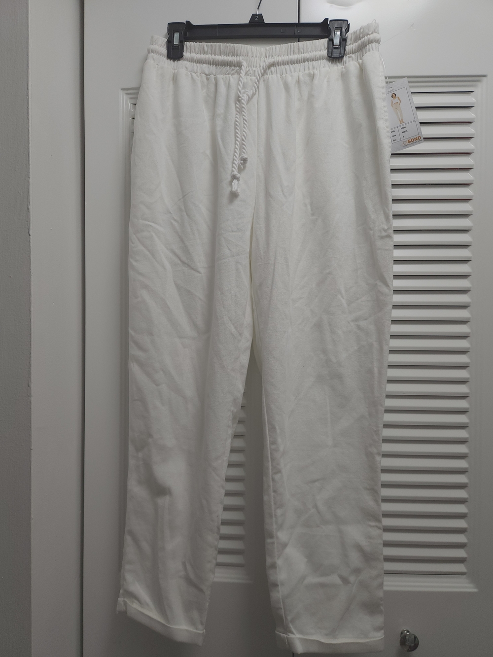 CISONO Los Angeles Linen Collection White Linen Blend Pants – Women’s Size L